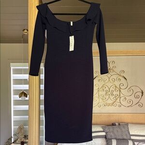 Chic Navy Long Sleeve Dress